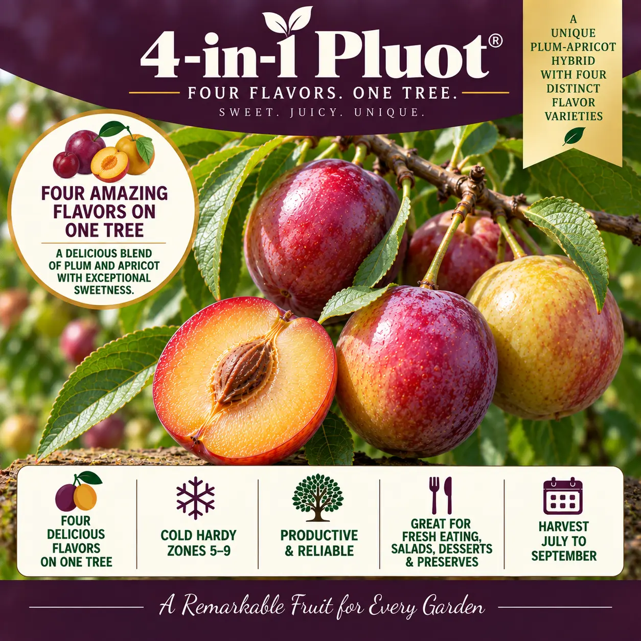 4-in-1 Pluot® — Fruit Salad & Multi-Graft