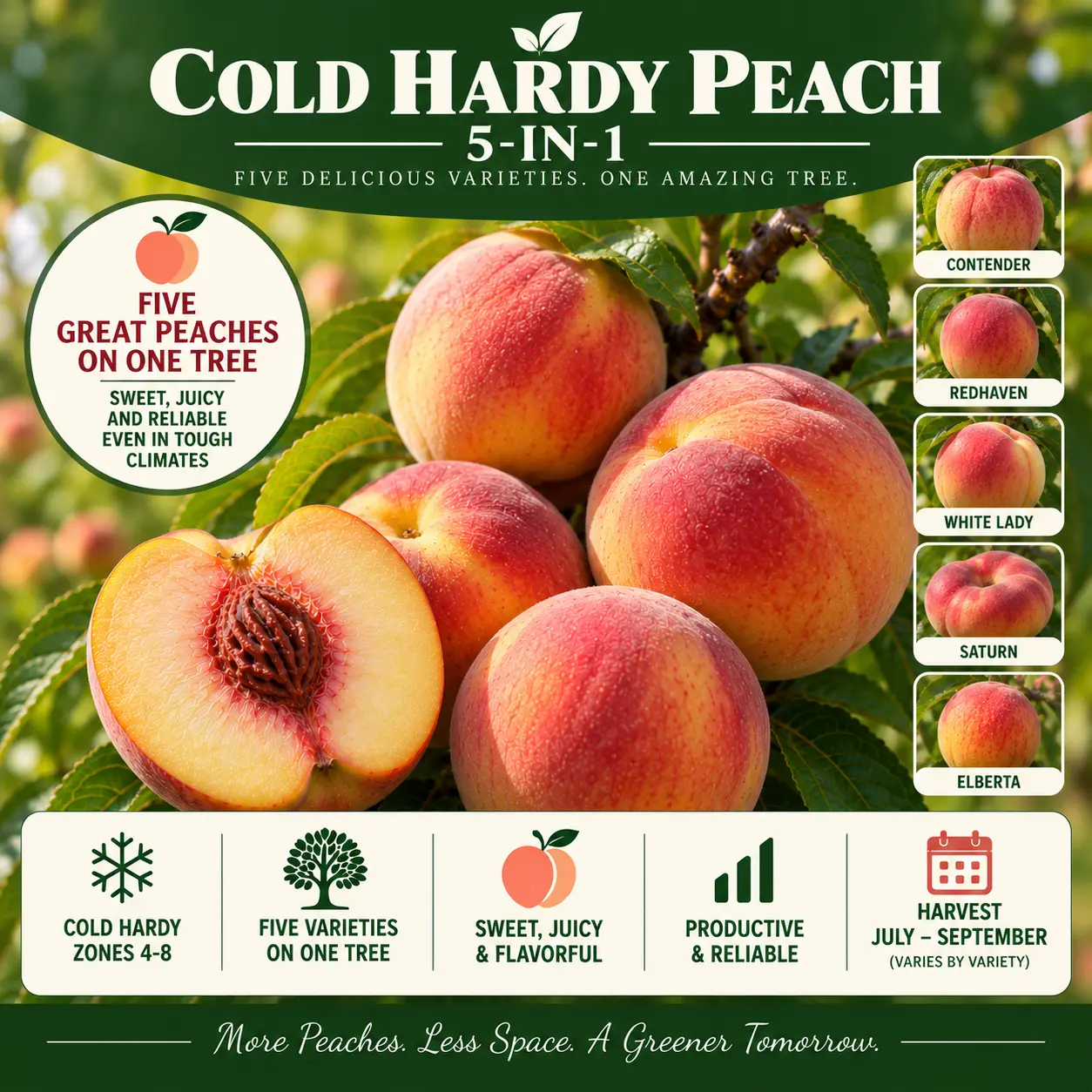 Cold Hardy Peach 5-in-1 — Fruit Salad & Multi-Graft