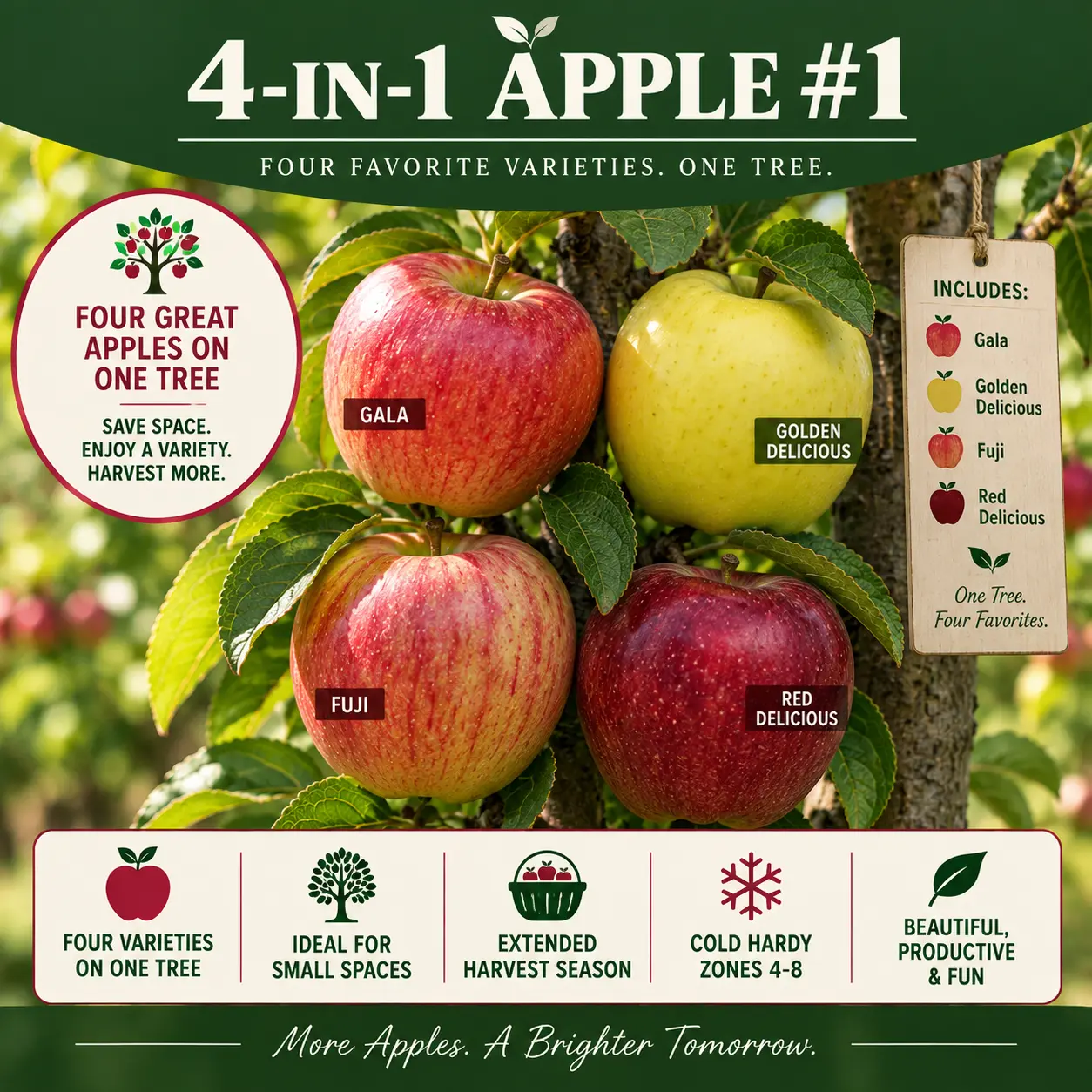 4-in-1 Apple #1 — Fruit Salad & Multi-Graft